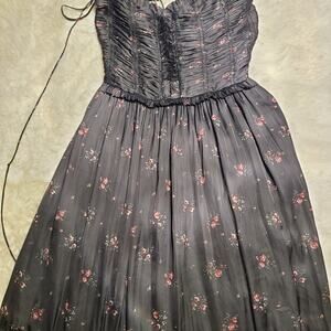 Ulla Johnson Black Floral Corset Dress, Size 2